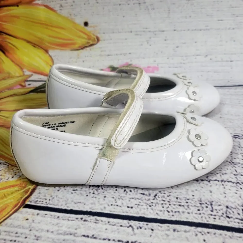Rachel Shoes Toddler Girl's‎ White Dress Shoes Size 7M